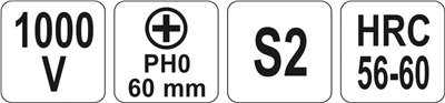 Šroubovák křížový PH0 x 60 mm izolovaný 1kV