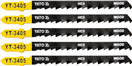 YATO YT-3405 List pilový do přímočaré pily na dřevo typ T 6TPI sada 5 ks