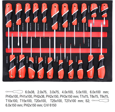 Skříňka dílenská pojízdná s nářadím (211ks) 7 zásuvek
