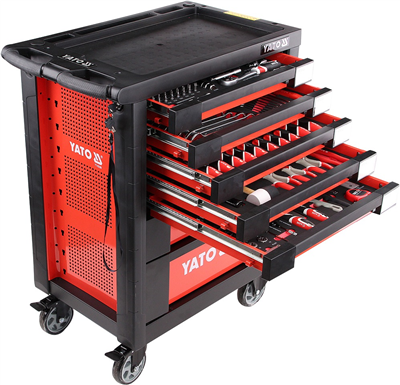 Skříňka dílenská pojízdná s nářadím (211ks) 7 zásuvek