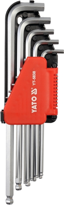 YATO YT-5837 Sada klíčů imbus s kuličkou 12 ks delší
