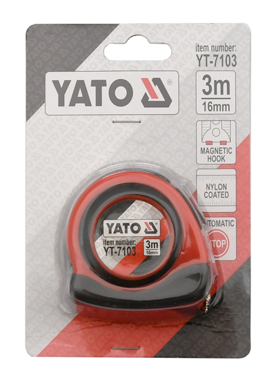 Metr svinovací 3 m x 16 mm autostop