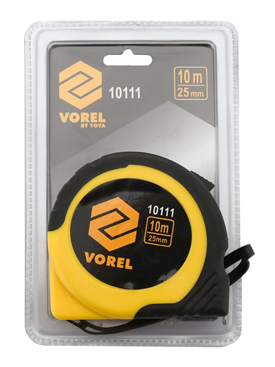 Metr svinovací 10 m x 25 mm žluto - černý