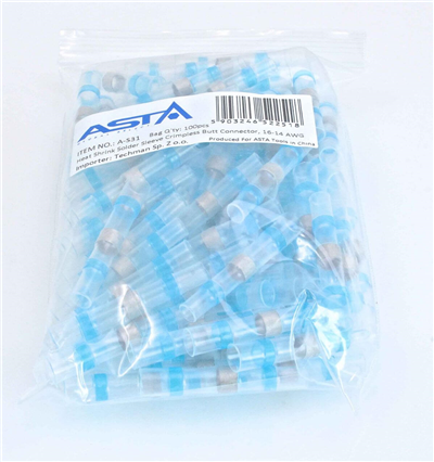 Smršťovací hadičky s cínem, 4.5 x 40 mm, 16-14 AWG, balení 100 ks