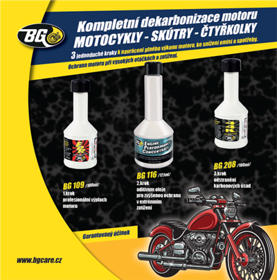 BG 6900 KIT DEKARBONIZACE PRO 4-TAKTNÍ MOTOCYKLY