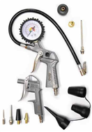 MAGG WJ002012 Pneumatická sada - pneuhustič s manometrem, ofukovací pistole s nástavci, 12 dílů