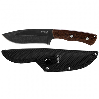 nůž čepel 12cm, ocel nerez 440ss, dřevěná rukojeť, pouzdro, NEO tools