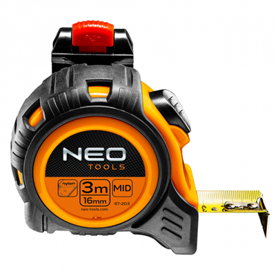 metr svinovací 3m/16mm ocel autostop držák na pásek NEO tools