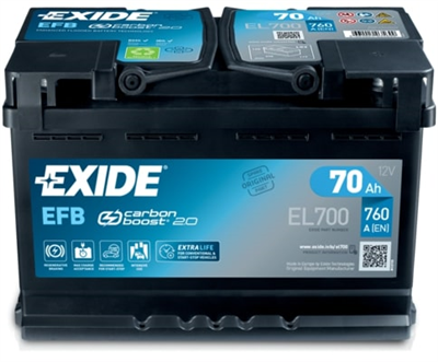 EL700 Autobaterie Exide EFB - 70Ah
