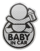 Compass 34320 Dekor samolepící BABY IN CAR stříbrný