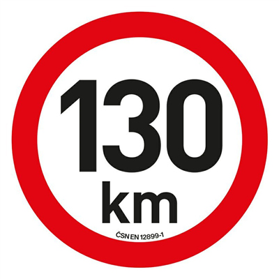 Samolepka omezení rychlosti 130 km/h reflexní (200 mm)