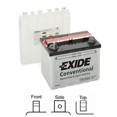U1-9 Motobaterie Exide BIKE CONVENTIONAL - 24Ah