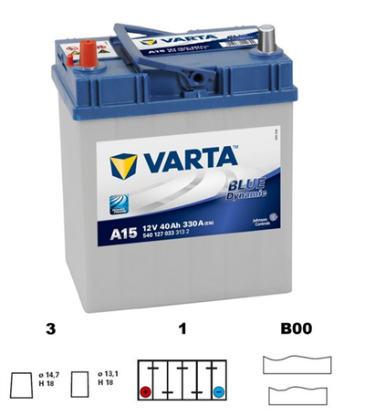Baterie VARTA BLUE dynamic Asia -  40Ah