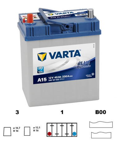 Baterie VARTA BLUE dynamic Asia - 40Ah