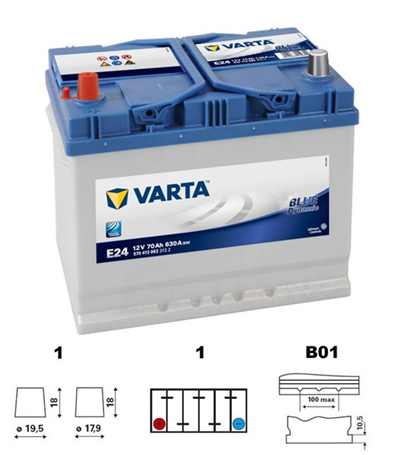 Baterie VARTA BLUE dynamic Asia - 70Ah