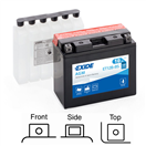 Exide ET12B-BS ET12B-BS motobaterie EXIDE AGM suchá, přednabitá 12V 10Ah 160A 150x70x130 LEVÁ