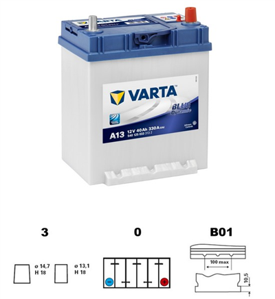 Baterie VARTA BLUE dynamic Asia - 40Ah