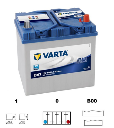 Baterie VARTA BLUE dynamic Asia - 60Ah