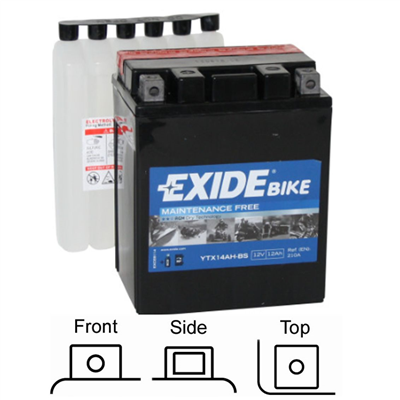 ETX14AH-BS Motobaterie Exide BIKE AGM - 12Ah
