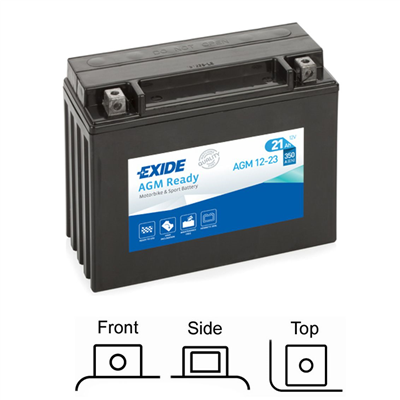 AGM12-23 Motobaterie Exide BIKE AGM Ready - 21Ah