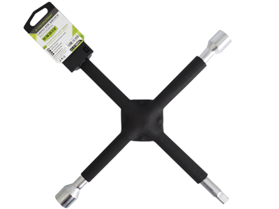 Klíč na kola křížový zesílený pogumovaný 17-19-21mm +1/2 gola, 58041