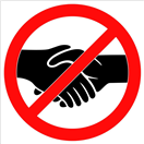 Avisa 1/07282 Samolepka s motivem zákazu podávání ruky (32cm)