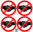 Avisa 1/06200 Samolepka s motivem zákazu podávání ruky (15cm, 4ks)