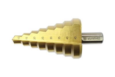 vrták stupňovitý HSS-TiN, průměr 10,0 - 45,0 mm