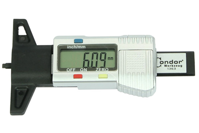 hloubkoměr 0 - 26 mm, na měření hloubky dezénu pneumatik, digitální
