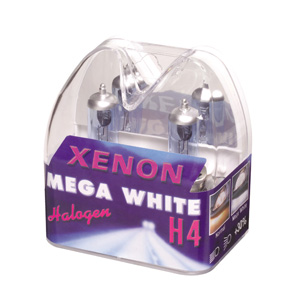 ŽÁROVKA 12 V, H4, 60/55 W, XENON MEGA WHITE, +30 % SVÍTIVOST (2 ks)