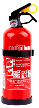 OG60179 Práškový hasicí přístroj ABC s manometrem a věšákem, 1 kg