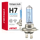 Amio 01157 Halogenová žárovka H7 12V 55W UV filter (E8) Super White