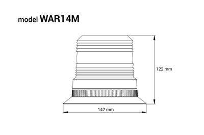 Výstražný maják LED W14M MAG/3 BOLT, ECE R10 80LED 12/24V IP56