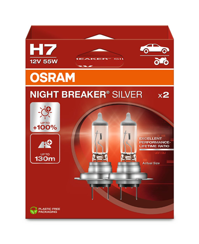 Halogenová žárovka Osram H7 12V NIGHT BREAKER SILVER +100% /2 ks