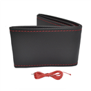 OTOM OTDK202 Potah volantu šněrovací, černý, perforovaný, červená nit 38-39 cm