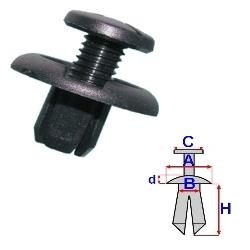 Příchytka pro plastové nadkolí