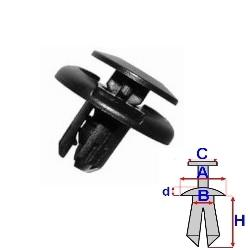 Příchytka plastového nadkolí