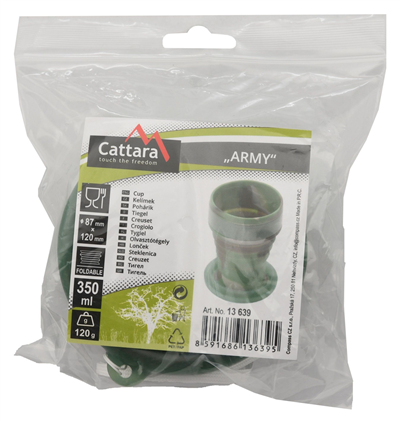 Silikonový skládací kelímek ARMY 350ml CATTARA