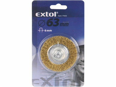 Kartáč okružní, O 50mm, vlnitý drát S 0,3mm, stopka 6mm EXTOL-CRAFT
