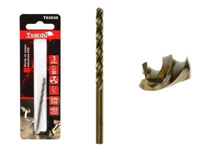 Kobaltový vrták do kovu HSS-Co, M35, 3mm TVARDY