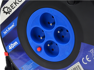 Kabel prodlužovací 3x1.0mm2, buben, 40m GEKO