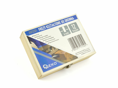 Sada tvarových fréz na dřevo 12ks, 6mm GEKO