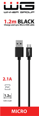 5701506 Datový kabel USB-A_micro-USB, 2,1 A, černý, 120 cm