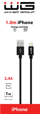 5701507 Datový kabel USB-A_Lightning, 2,4 A, černý, 100 cm