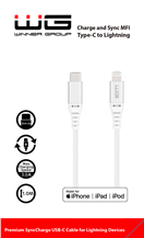 5701510 Datový kabel type-C_Lightning MFI, 3 A, bílý, 100 cm