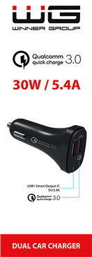 5701521 Nabíječka bez kabelu, 2x USB-A, 1x rychlonabíjení, 5,4 A