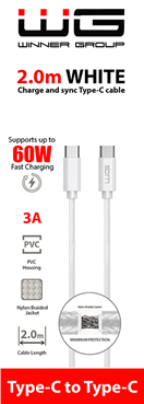 5701513 Datový kabel type-C_type-C, 3 A, bílý, 2 m