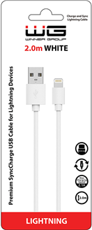 5701514 Datový kabel USB-A_Lightning, 2,4 A, bílý, 2 m