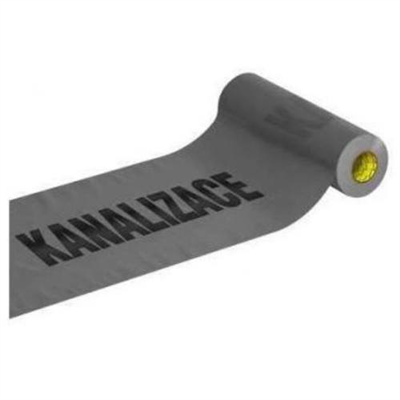 Fólie výstražná KANALIZACE, 300 mm / 70 µm, 100 m, šedá