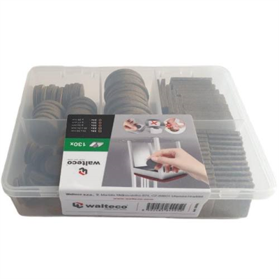 Sada filcových podložek, hnědá, 130 ks